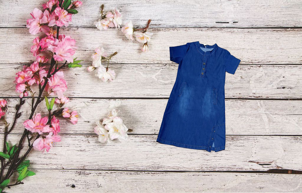 ĐẦM JEAN SUÔNG XẺ TÀ ĐÍNH 3 NGÔI SAO